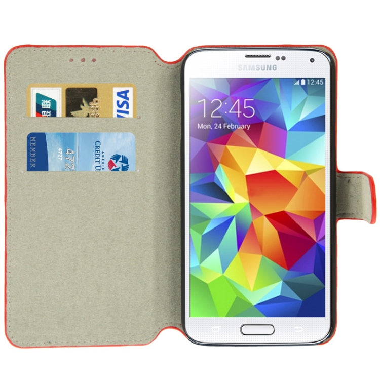 Horizontal Flip Leather Case with Credit Card Slots & Holder for Galaxy S5 / G900