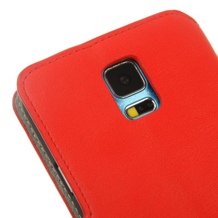 Horizontal Flip Leather Case with Credit Card Slots & Holder for Galaxy S5 / G900