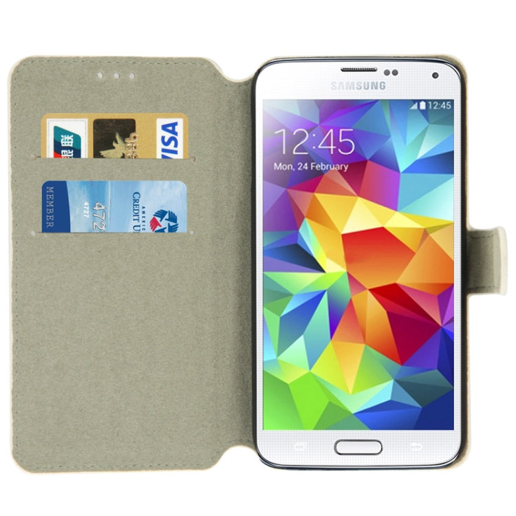 Horizontal Flip Leather Case with Credit Card Slots & Holder for Galaxy S5 / G900