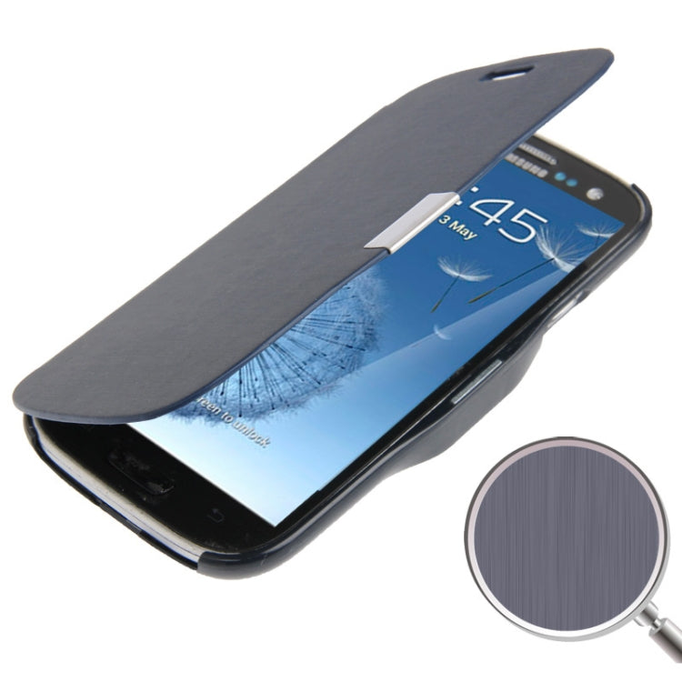 Brushed Texture Horizontal Flip Magnetic Buckle Leather Protective Case for Galaxy S III / i9300
