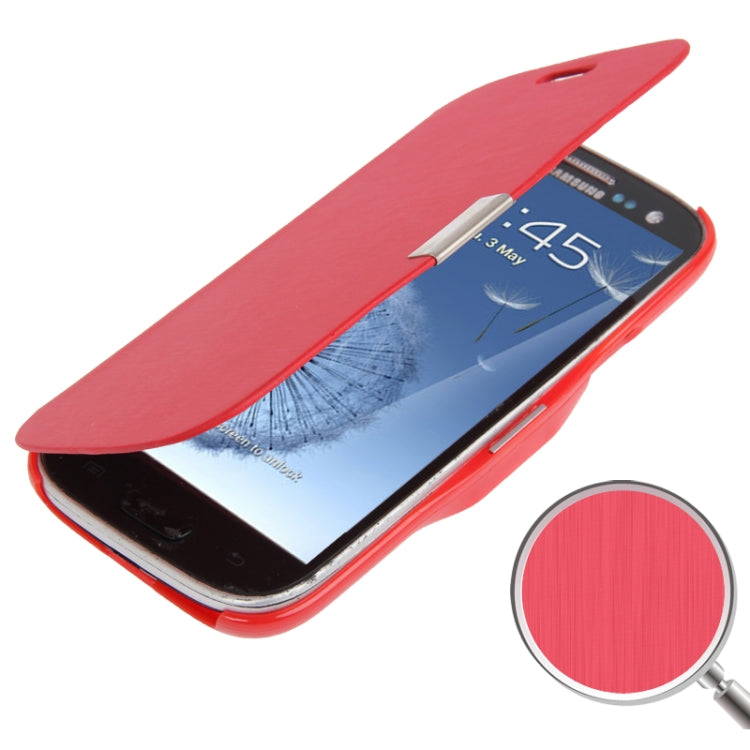 Brushed Texture Horizontal Flip Magnetic Buckle Leather Protective Case for Galaxy S III / i9300