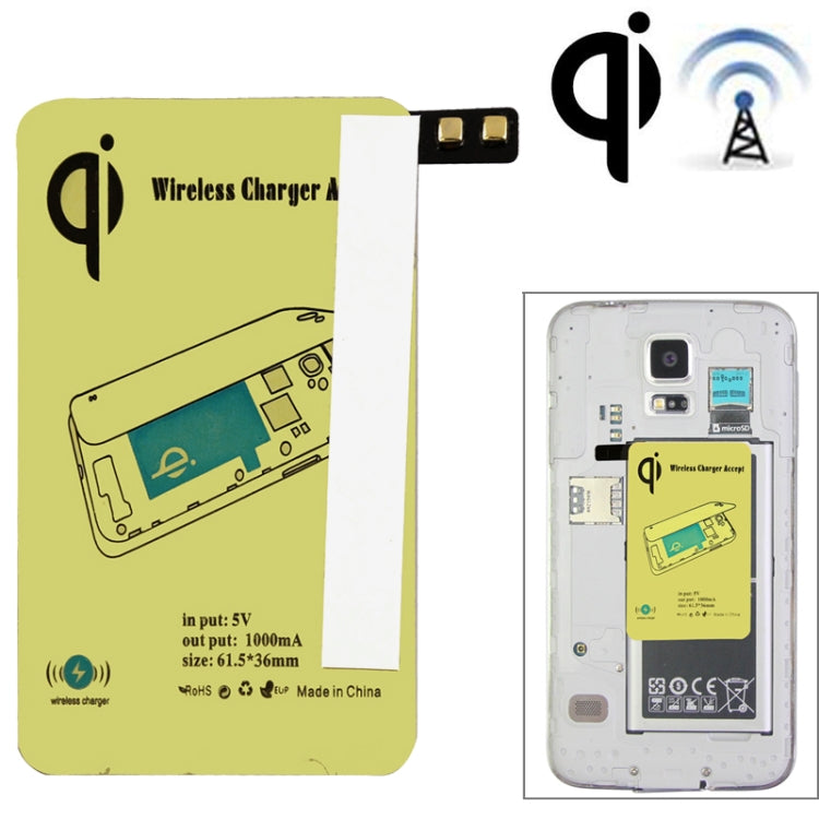 5V 1000mAh Wireless Mobile Charge Receiver, Applies for Qi Standard, Special Design for Galaxy S5 / G900