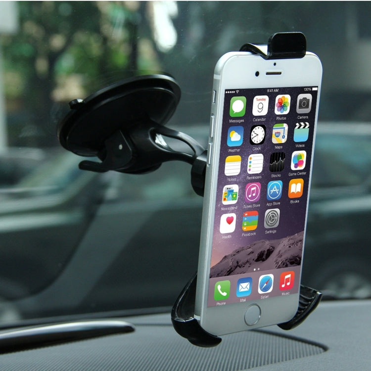 Suction Cup Car Stretch Holder, Height: 130-145mm, For iPhone, Galaxy, Huawei, Xiaomi, Lenovo, Sony, LG, HTC and Other Smartphones(Black)