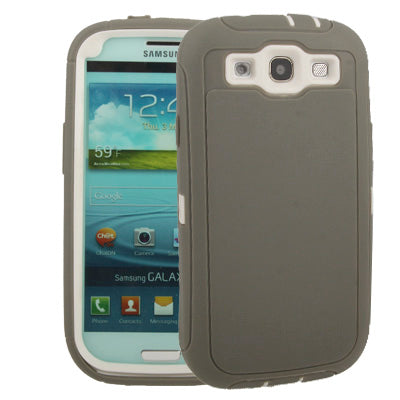 3 in 1 (Hard Plastic + TPU + Screen Protector) Case  for Galaxy SIII / i9300(Grey)