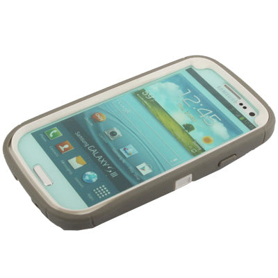 3 in 1 (Hard Plastic + TPU + Screen Protector) Case  for Galaxy SIII / i9300(Grey)
