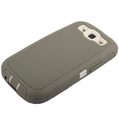 3 in 1 (Hard Plastic + TPU + Screen Protector) Case  for Galaxy SIII / i9300(Grey)