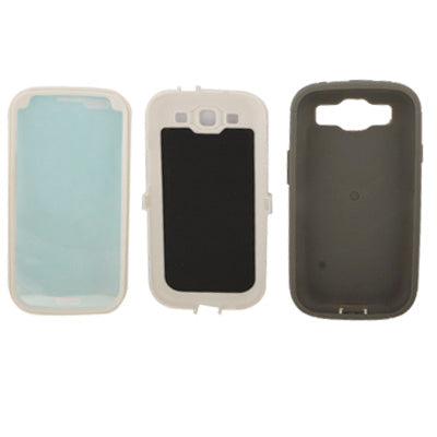 3 in 1 (Hard Plastic + TPU + Screen Protector) Case  for Galaxy SIII / i9300(Grey)
