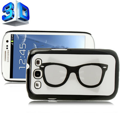 3D Effects Style Black Framed Glasses Pattern Plastic Protector Case for Galaxy S III / i9300