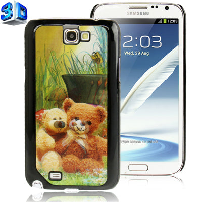 3D Effects Style Bear Doll Pattern Plastic Protector Case for Galaxy Note II / N7100