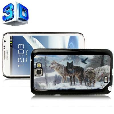 3D Effects Style Snow Wolf Pattern Plastic Protector Case for Galaxy Note II / N7100