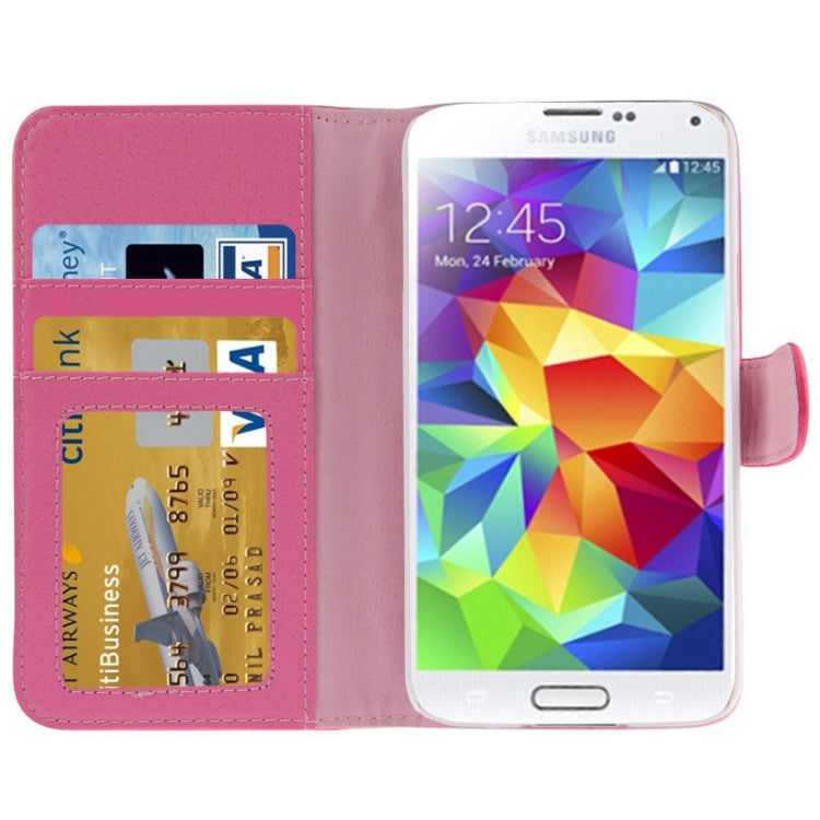 Litchi Texture Horizontal Flip Leather Case with Card Slots & Holder for Galaxy S5 mini / G800