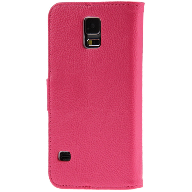Litchi Texture Horizontal Flip Leather Case with Card Slots & Holder for Galaxy S5 mini / G800