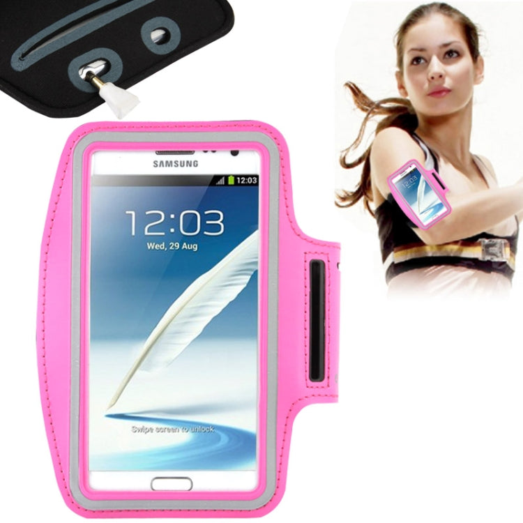 Universal PU Sports Armband Case with Earphone Hole for Galaxy Note 4 / N910 / Note III / N9000 / II / N7100 / i9220 / N7000 /  N7005 / Sony Z2 / Z1