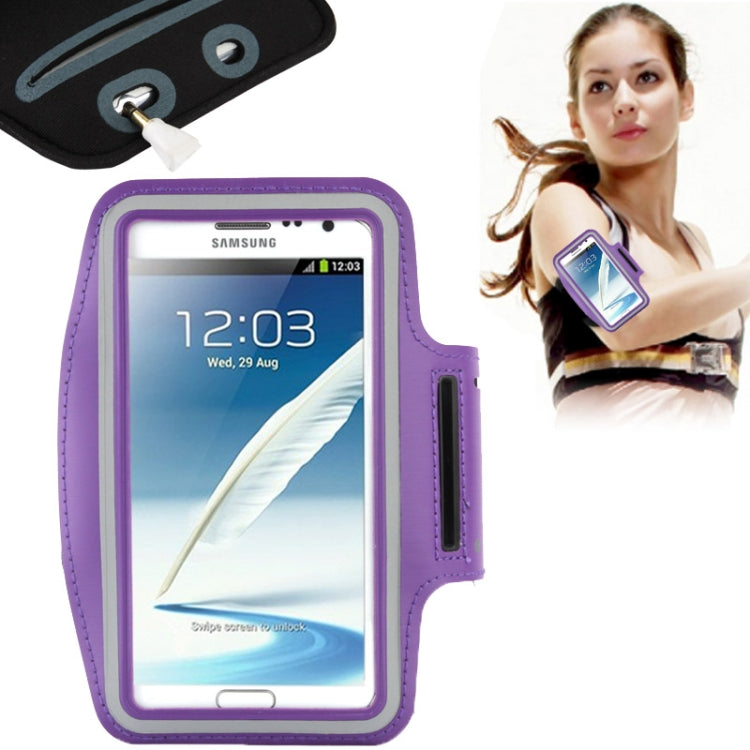 Universal PU Sports Armband Case with Earphone Hole for Galaxy Note 4 / N910 / Note III / N9000 / II / N7100 / i9220 / N7000 /  N7005 / Sony Z2 / Z1