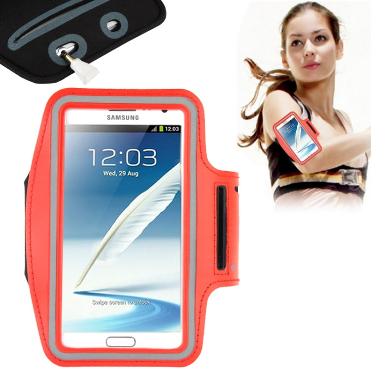 Universal PU Sports Armband Case with Earphone Hole for Galaxy Note 4 / N910 / Note III / N9000 / II / N7100 / i9220 / N7000 /  N7005 / Sony Z2 / Z1