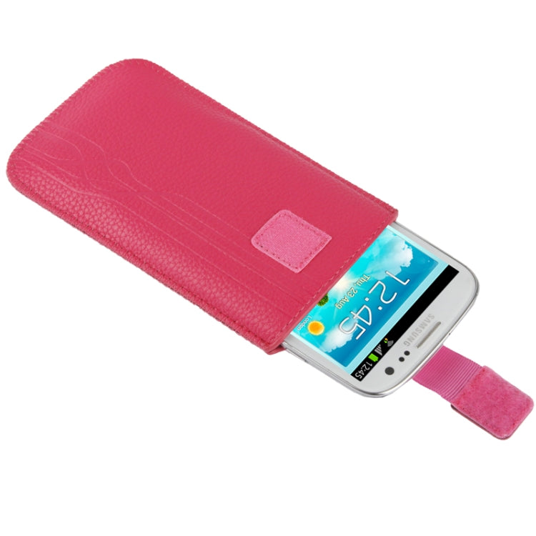 Universal Litchi Texture Leather Case Pocket Sleeve Bag