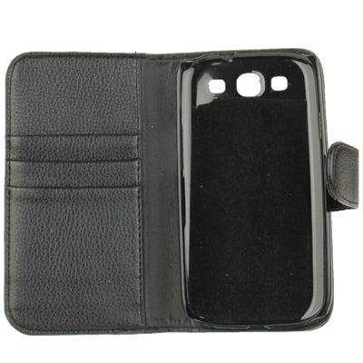 Lichi Texture Flip Leather Case Cover with Credit Card Slots & Belt Clip for Galaxy S III / i9300