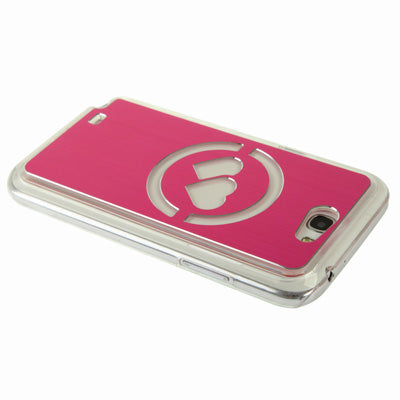 Hollow Heart Pattern LED Changed Sense Flash Light Effect Pasting Metal Plastic Case for Galaxy Note II / N7100