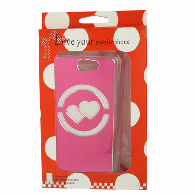 Hollow Heart Pattern LED Changed Sense Flash Light Effect Pasting Metal Plastic Case for Galaxy Note II / N7100