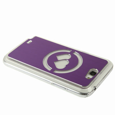 Hollow Heart Pattern LED Changed Sense Flash Light Effect Pasting Metal Plastic Case for Galaxy Note II / N7100
