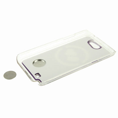 Hollow Heart Pattern LED Changed Sense Flash Light Effect Pasting Metal Plastic Case for Galaxy Note II / N7100