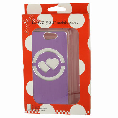 Hollow Heart Pattern LED Changed Sense Flash Light Effect Pasting Metal Plastic Case for Galaxy Note II / N7100