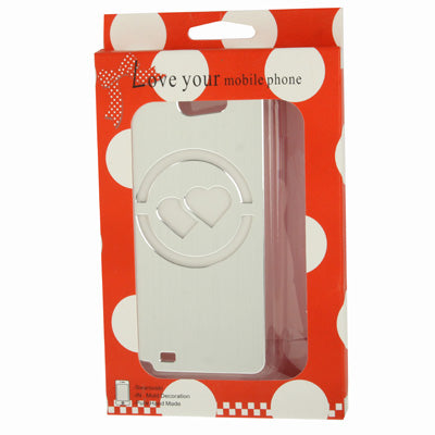 Hollow Heart Pattern LED Changed Sense Flash Light Effect Pasting Metal Plastic Case for Galaxy Note II / N7100