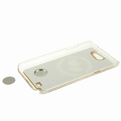 Hollow Heart Pattern LED Changed Sense Flash Light Effect Pasting Metal Plastic Case for Galaxy Note II / N7100