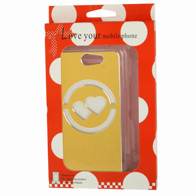 Hollow Heart Pattern LED Changed Sense Flash Light Effect Pasting Metal Plastic Case for Galaxy Note II / N7100