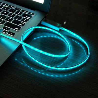 80cm Baby Blue Visible Light USB Sync Data / Charging Cable,  for Galaxy S IV / i9500, HTC One / M7, Nokia Lumia 925 / 920 / 520, LG Optimus G Pro, Length: 80cm(Baby Blue)