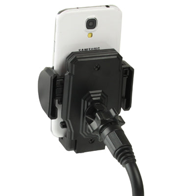 Dual USB 5V 1A / 2A Car Charger Holder, Width: 45-87mm, For iPhone, Galaxy, Huawei, Xiaomi, Lenovo, Sony, LG, HTC and Other Smartphones(Black)