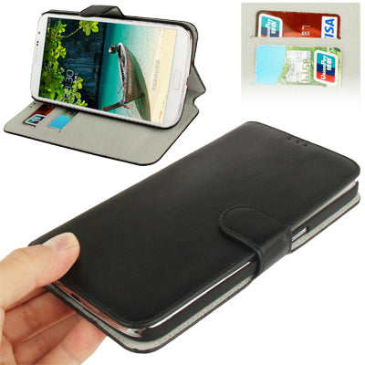 Leather Case with Holder & Credit Card Slots for Galaxy Mega 6.3 / i9200
