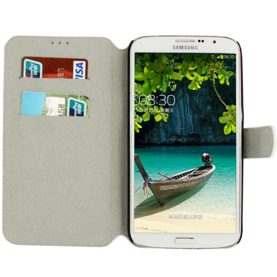 Leather Case with Holder & Credit Card Slots for Galaxy Mega 6.3 / i9200