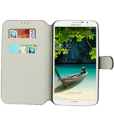 Leather Case with Holder & Credit Card Slots for Galaxy Mega 6.3 / i9200