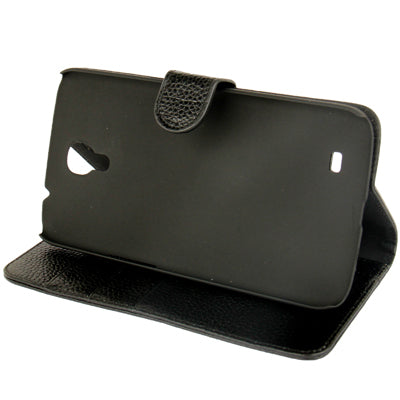 Litchi Texture Genuine Leather Case with Holder & Credit Card Slots for Galaxy Mega 6.3 / i9200