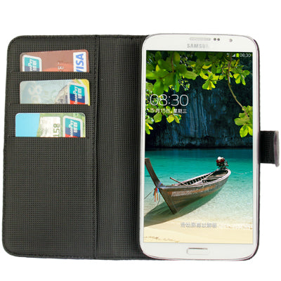 Litchi Texture Genuine Leather Case with Holder & Credit Card Slots for Galaxy Mega 6.3 / i9200
