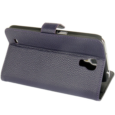 Litchi Texture Genuine Leather Case with Holder & Credit Card Slots for Galaxy Mega 6.3 / i9200