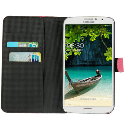 Litchi Texture Genuine Leather Case with Holder & Credit Card Slots for Galaxy Mega 6.3 / i9200