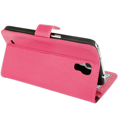 Litchi Texture Genuine Leather Case with Holder & Credit Card Slots for Galaxy Mega 6.3 / i9200