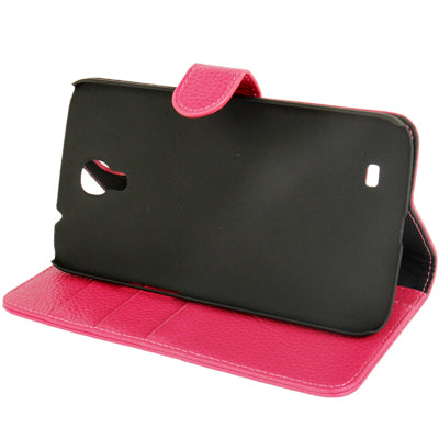 Litchi Texture Genuine Leather Case with Holder & Credit Card Slots for Galaxy Mega 6.3 / i9200