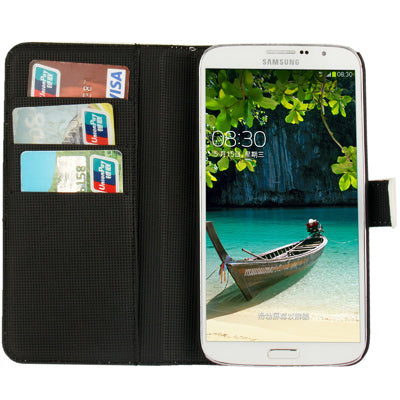 Litchi Texture Genuine Leather Case with Holder & Credit Card Slots for Galaxy Mega 6.3 / i9200