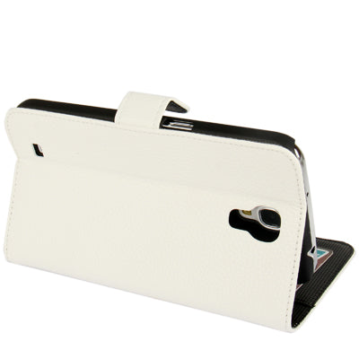 Litchi Texture Genuine Leather Case with Holder & Credit Card Slots for Galaxy Mega 6.3 / i9200