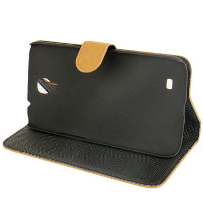 Scrub Leather Case with Holder & Credit Card Slots for Galaxy Mega 6.3 / i9200