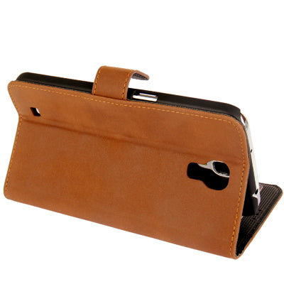 Scrub Leather Case with Holder & Credit Card Slots for Galaxy Mega 6.3 / i9200