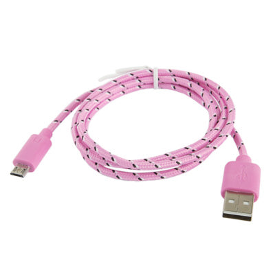 Nylon Netting Style Micro 5 Pin USB Data Transfer / Charge Cable for Galaxy S IV / i9500 / S III / i9300 / Note II / N7100 / Nokia / HTC / Blackberry / Sony, Length: 1m