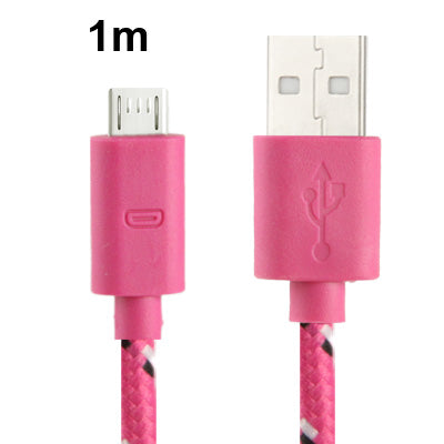 Nylon Netting Style Micro 5 Pin USB Data Transfer / Charge Cable for Galaxy S IV / i9500 / S III / i9300 / Note II / N7100 / Nokia / HTC / Blackberry / Sony, Length: 1m