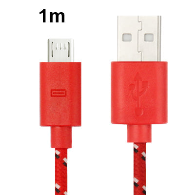Nylon Netting Style Micro 5 Pin USB Data Transfer / Charge Cable for Galaxy S IV / i9500 / S III / i9300 / Note II / N7100 / Nokia / HTC / Blackberry / Sony, Length: 1m