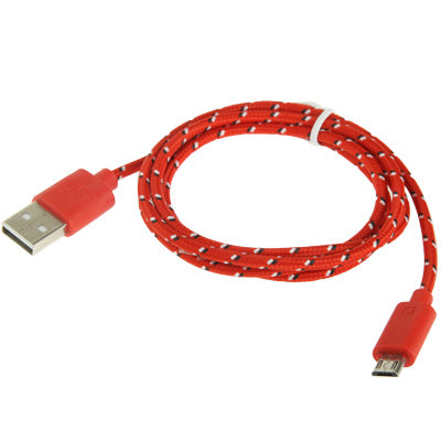 Nylon Netting Style Micro 5 Pin USB Data Transfer / Charge Cable for Galaxy S IV / i9500 / S III / i9300 / Note II / N7100 / Nokia / HTC / Blackberry / Sony, Length: 1m