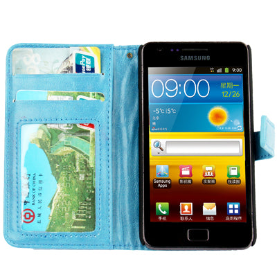 Imitation Sheepskin Texture Horizontal Flip Leather Case with Card Slots & Holder for Galaxy S II / i9100