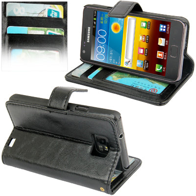 Imitation Sheepskin Texture Horizontal Flip Leather Case with Card Slots & Holder for Galaxy S II / i9100